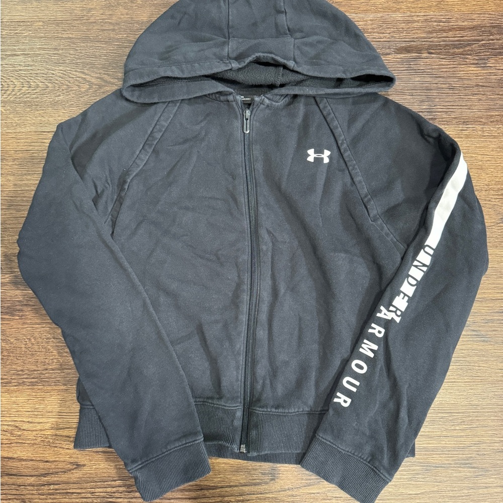 Under Armour Black Full-Zip Cropped Hoodie